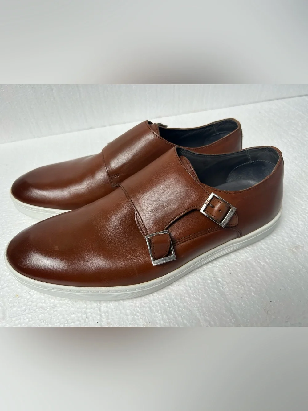 Men's Brown Double Monk Strap Leather Shoe 8.5 made in Brazil 🇧🇷